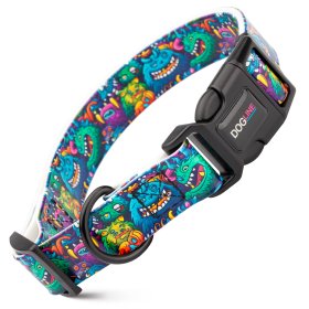 קולר לכלב עשוי ביאוטן מעוצב- הדפס מפלצות