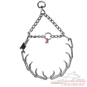 (קולר דוקרנים חצי חנק (פלדת אל חלד HS עם תוספת אבזם לפתיחה מהירה