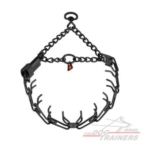 (קולר דוקרנים חצי חנק (פלדת אל חלד מושחרת HS עם תוספת אבזם לפתיחה מהירה