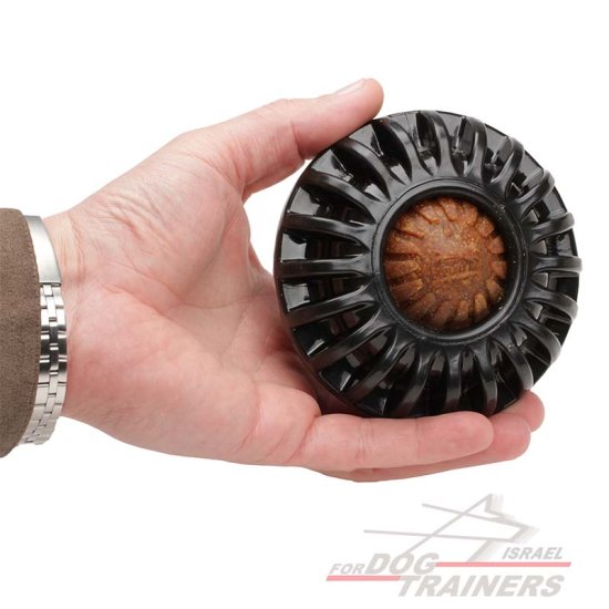 צעצוע בצורת גלגל דיספנסר חטיפים מגומי מיוחד לגזעי כלבים בינוניים