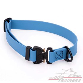 קולר מתכונן לכלב בצע כחול- עם נעילת קוברה מקורית