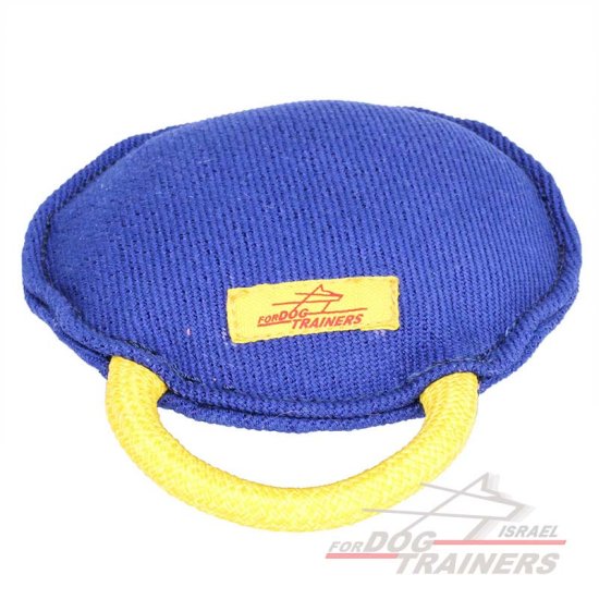 כרית נשיכה לכלב עם ידית מבד פשתן צרפתי