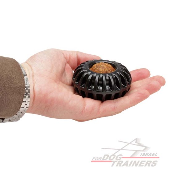 צעצוע בצורת גלגל דיספנסר חטיפים מגומי מיוחד לגזעי כלבים קטנים