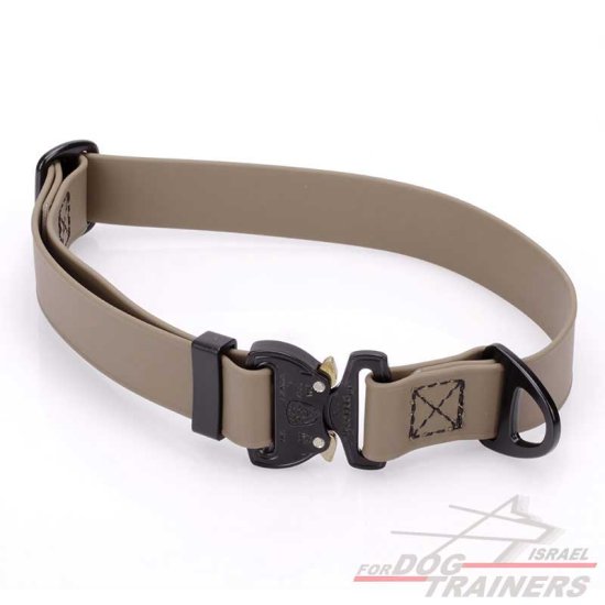 קולר לכלב מביאוטן בצבע מדברי- עם נעילת קוברה מקורית