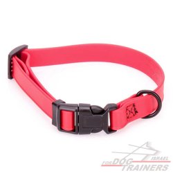 קולר מתכונן לכלב מביאוטן אדום- מתאים לגורים לגזעים קטנים- 1 ס"מ רוחב