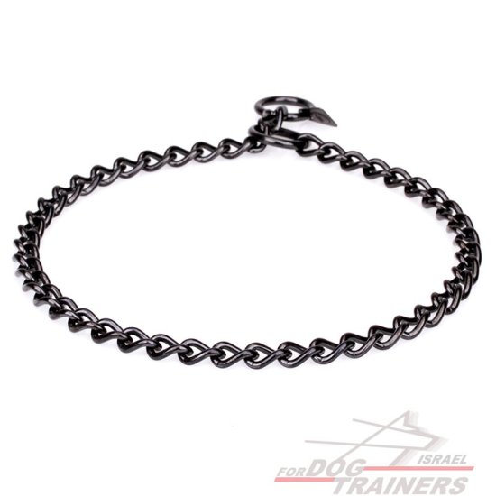 קולר אימון "שומר פרווה" מפלדת אל-חלד שחורה 3 מ״מ