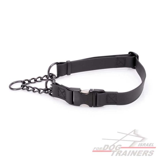 קולר חצי חנק מתכוונן לכלב מביאוטן - עם פתיחה מהירה ומנגנון מושחר תוצרת גרמניה