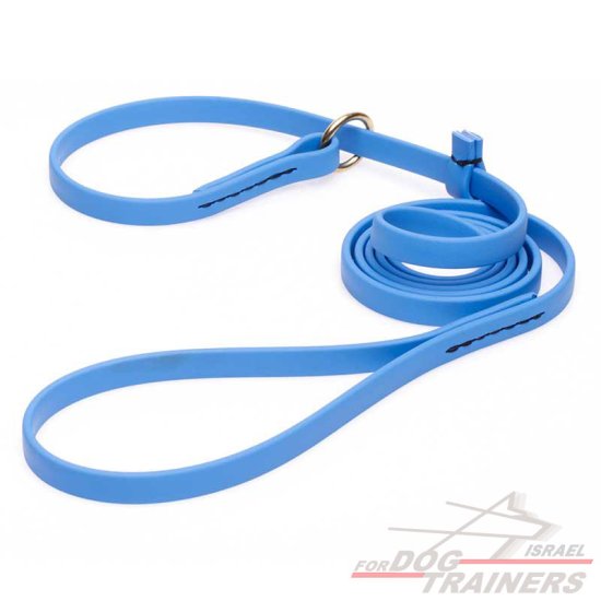 רצועה לכלב בצבע כחול- עם קולר חנק מובנה