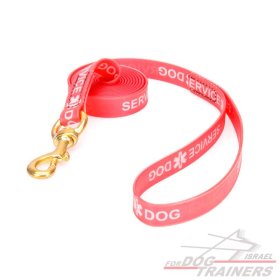 רצועה לכלב עשויה מביאוטן עם הטבעה של כלב שירות