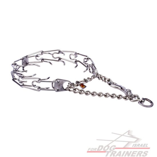 קולר דוקרנים איכותי עשוי מנירוסטה (תוצרת גרמניה) + אבזם לפתיחה מהירה- לכלבים בינוניים