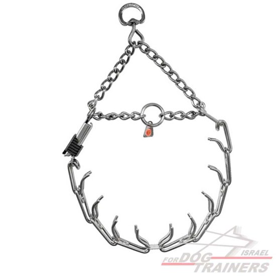 (קולר דוקרנים חצי חנק (פלדת אל חלד HS עם תוספת אבזם לפתיחה מהירה