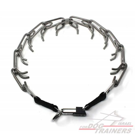 קולר דוקרנים HS מיוצר בגרמניה לכלבים בגודל בינוני- נעילה בקליק- פלדת אל חלד