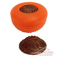 צעצוע בצורת חצי כדור דיספנסר חטיפים לגזעי כלבים בינוניים