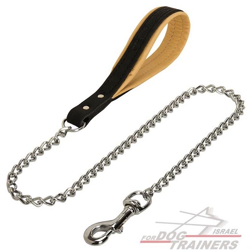 רצועה לכלב אקסקלוסיבית עם ידית עור (מיוצר בגרמניה על ידי Herm Sprenger)