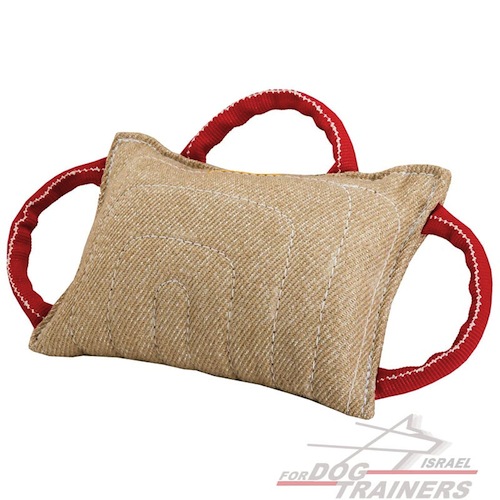כרית נשיכה לכלב לאימונים עם 3 ידיות