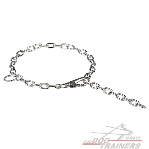 קולר חנק לכלב השומר על פרוותו של הכלב עם קרבינה - איכות גרמנית