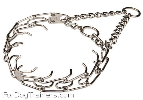 קולר דוקרנים לאילוף כלבים מצופה בכרום 2.25 ממ - לכלבים קטנים