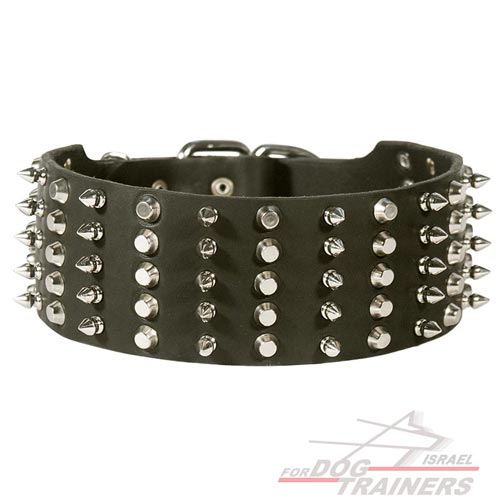 קולר לכלבים מעור רחב לכלבים בינוניים-גדולים