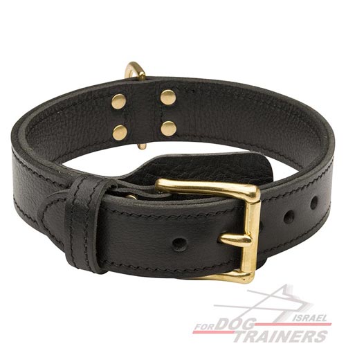 קולר לכלב מעור - דו שכבתי - לעבודות גישוש